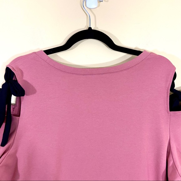 Lane Bryant Cold Shoulder Tie Bell Sleeve Top - Picture 9 of 12